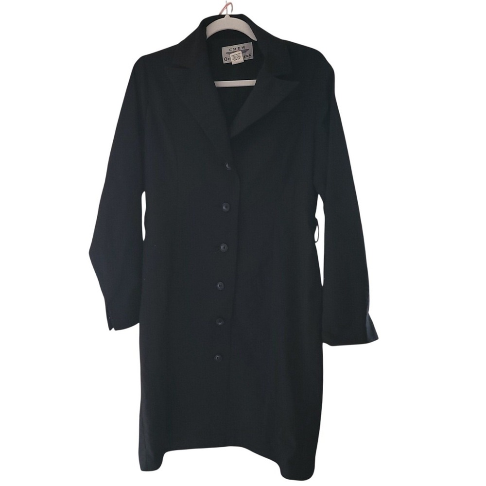 Crew Outfitters Dress Flight Attendant Blue Wool Buttons Vintage‎ Uniform Medium